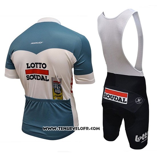 2018 Maillot Ciclismo Lotto Fix All Blanc Bleu Manches Courtes et Cuissard